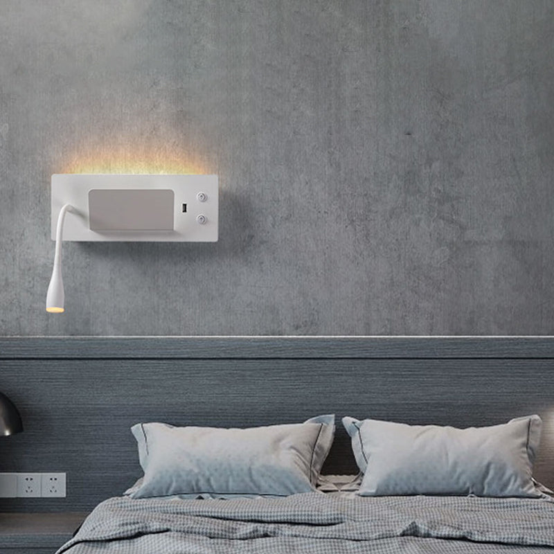 Moderner Stil Geometrischer Wandmontagelampe Metall 2 Lichter Lesen Wandlampe