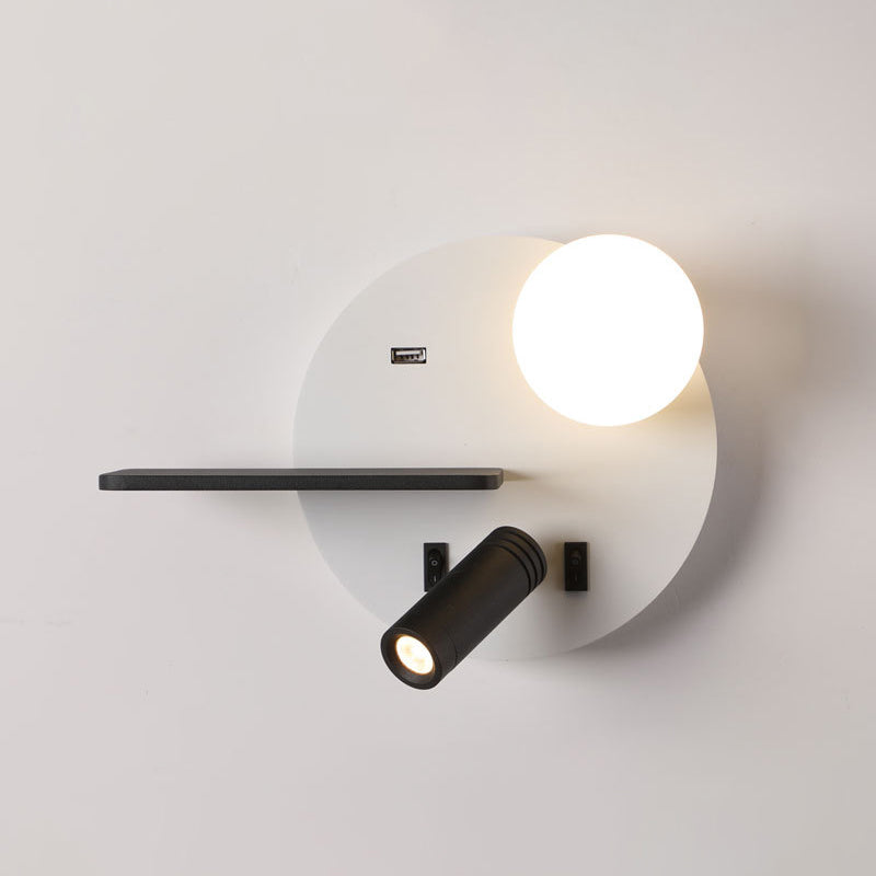 Moderner Stil Geometrischer Wandmontagelampe Metall 2 Lichter Lesen Wandlampe