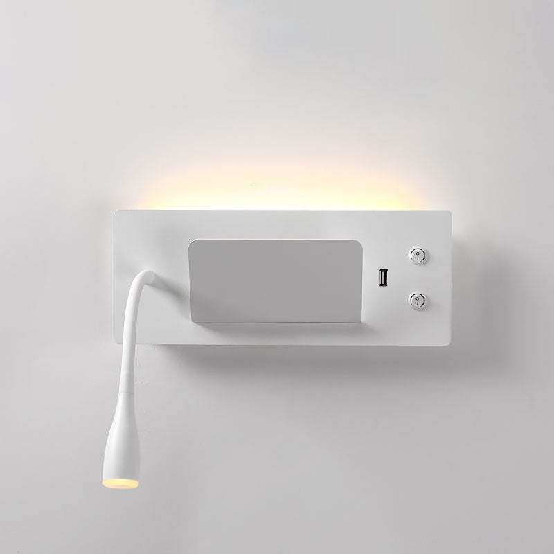 Moderner Stil Geometrischer Wandmontagelampe Metall 2 Lichter Lesen Wandlampe