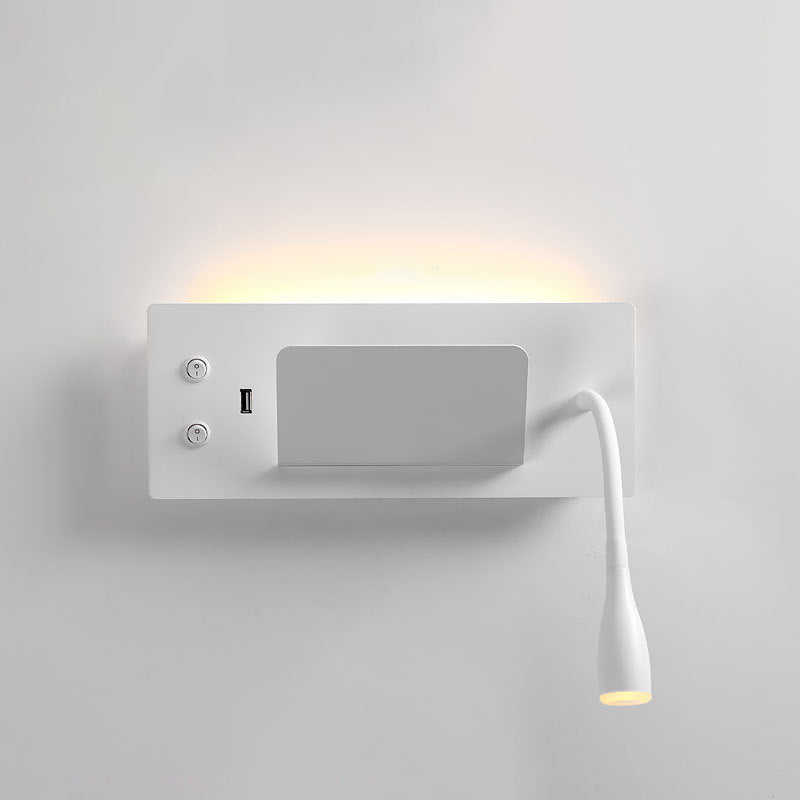 Moderner Stil Geometrischer Wandmontagelampe Metall 2 Lichter Lesen Wandlampe