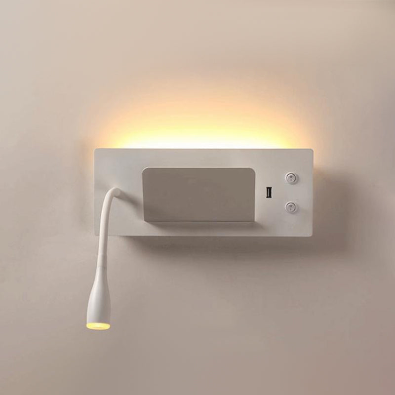 Moderner Stil Geometrischer Wandmontagelampe Metall 2 Lichter Lesen Wandlampe