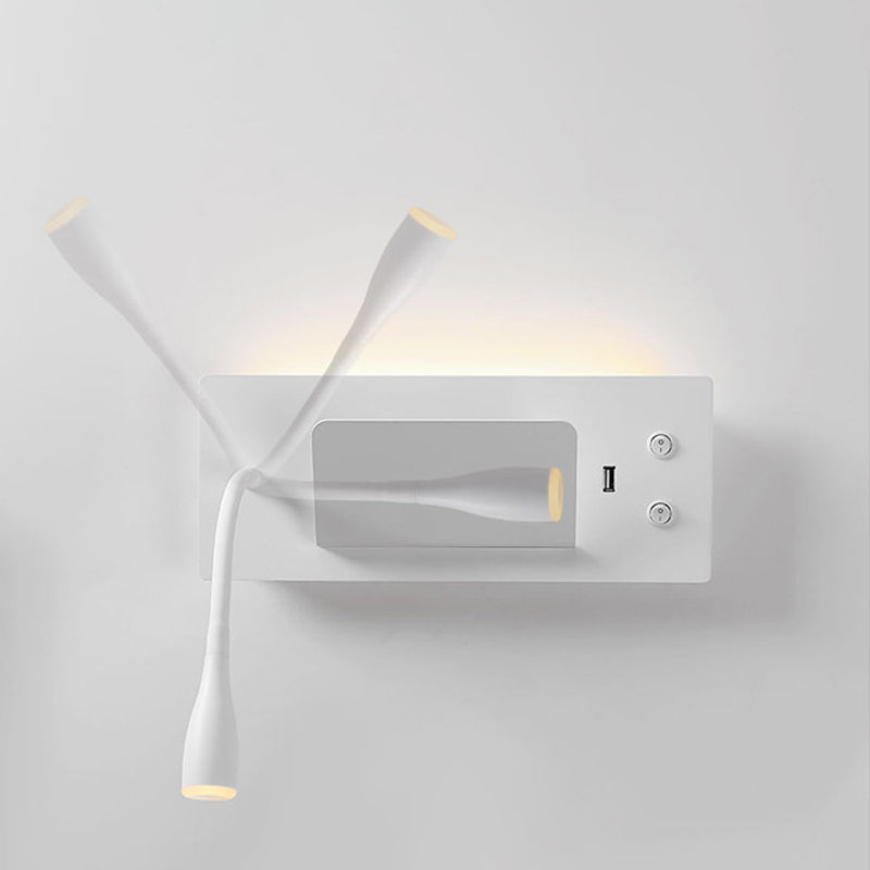 Moderner Stil Geometrischer Wandmontagelampe Metall 2 Lichter Lesen Wandlampe