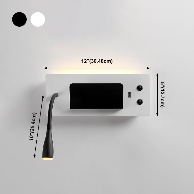 Moderner Stil Geometrischer Wandmontagelampe Metall 2 Lichter Lesen Wandlampe