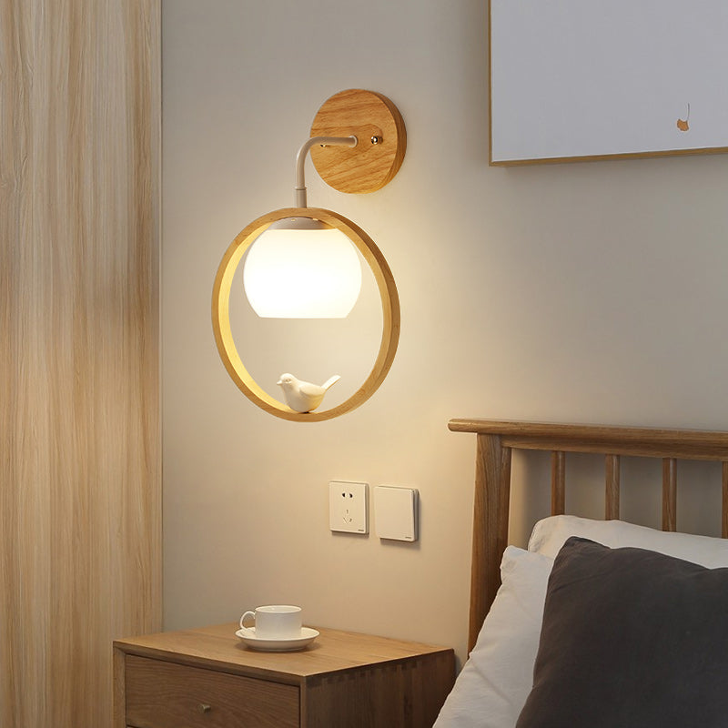Moderne Kugelwandmontaglampen Holz 1 Lichtwandbeleuchtung Armaturen