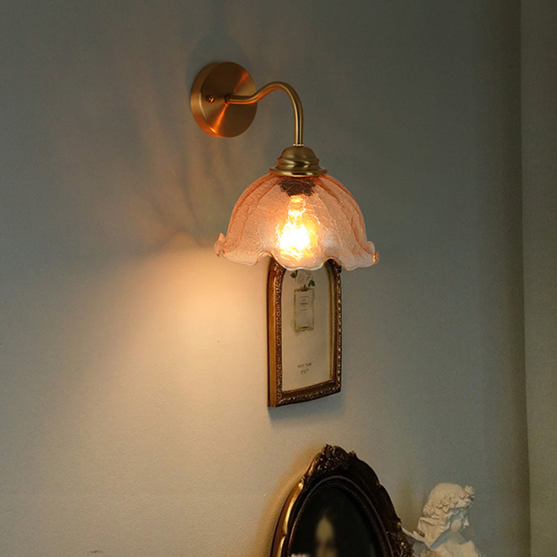 Modern Style Flower Shaped Wall Mounted Lamp Metal 1 Light Wall Lighting Fixtures