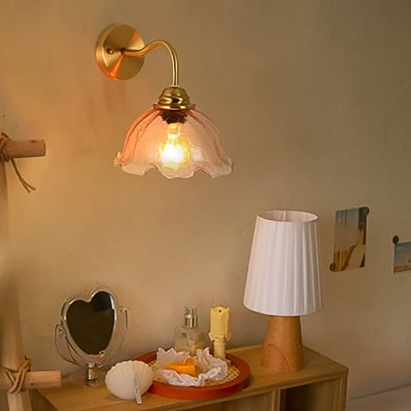 Modern Style Flower Shaped Wall Mounted Lamp Metal 1 Light Wall Lighting Fixtures