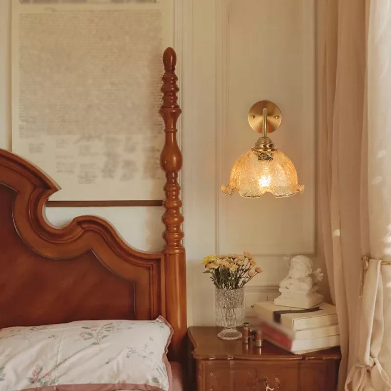 Modern Style Flower Shaped Wall Mounted Lamp Metal 1 Light Wall Lighting Fixtures