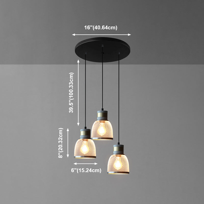 Geometric Shade Hanging Lighting Industrial Style Metal Light Pendant Lamp for Shop