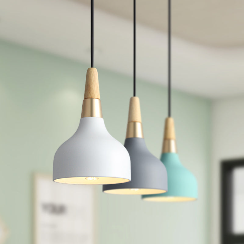 Bowl Shade Hanging Lighting Modern Macaron Style Metal 1 Pendante légère POUR POUR CAFE