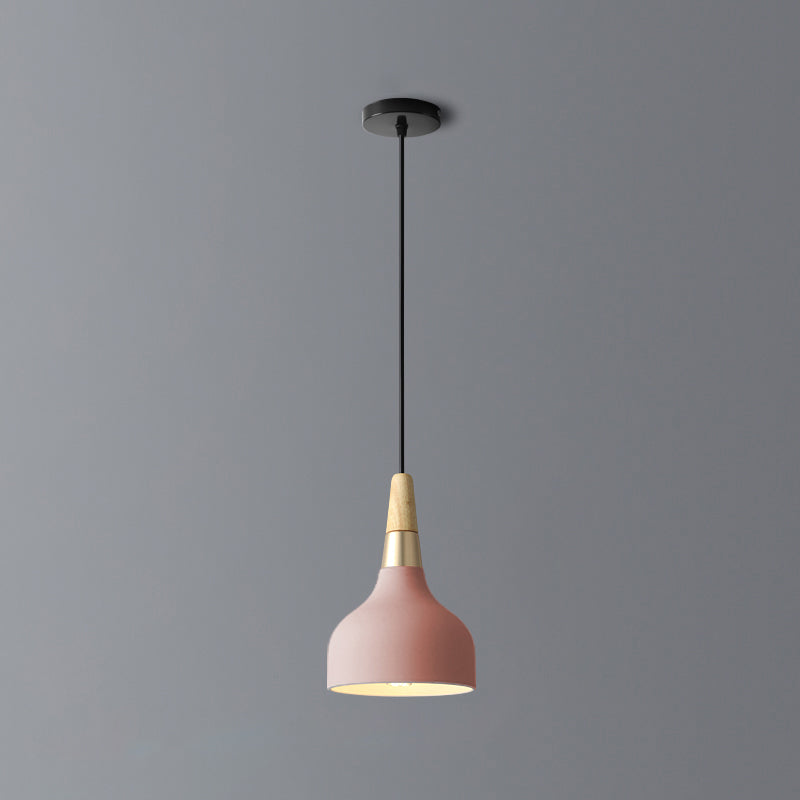 Bowl Shade Hanging Lighting Modern Macaron Style Metal 1 Pendante légère POUR POUR CAFE