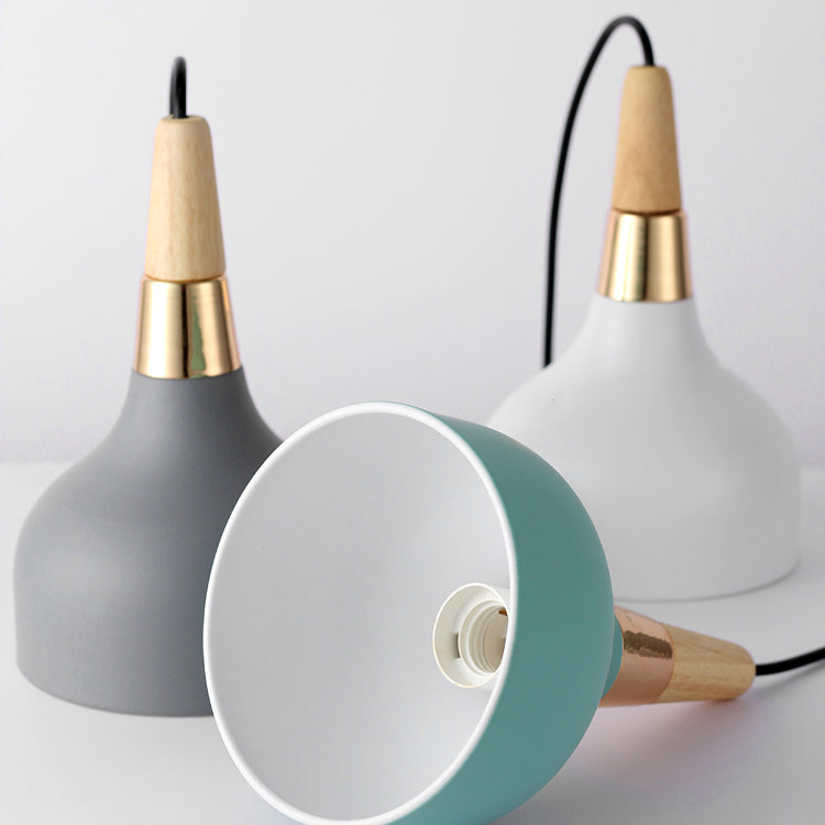 Bowl Shade Hanging Lighting Modern Macaron Style Metal 1 Pendante légère POUR POUR CAFE