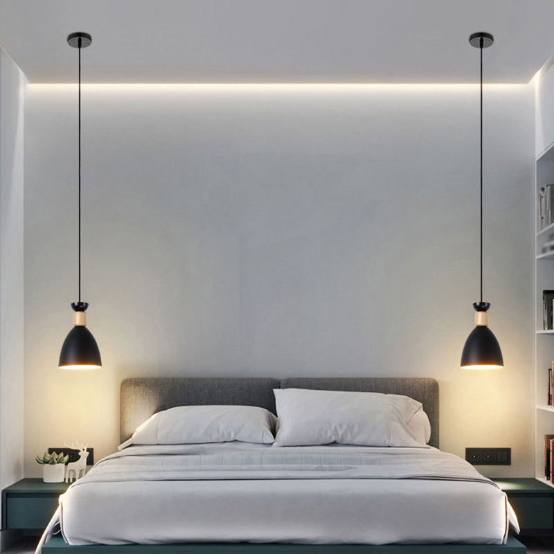 Bowl Shade Hanging Lighting Modern Macaron Style Metal 1 Light Hanging Lamping For Shop