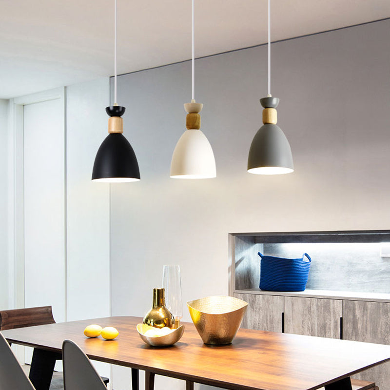 Bowl Shade Hanging Lighting Modern Macaron Style Metal 1 Light Hanging Lamping For Shop