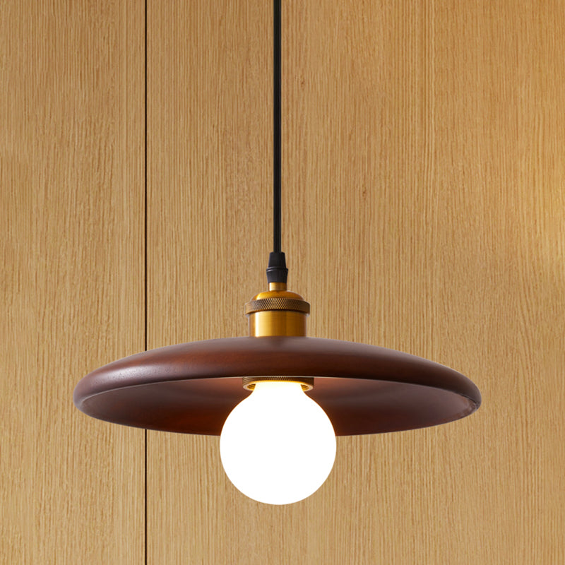 Pot Cover Shade Hanging Lighting Modern Style Bois massif 1 pendentif léger pour séjour à domicile