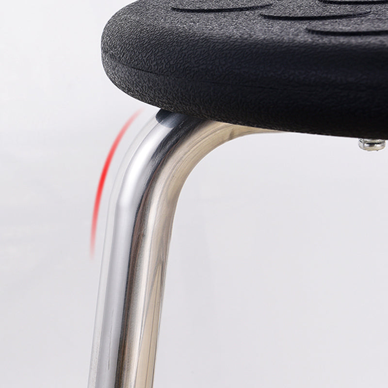Modern Armless Backless Counter Stool Stainless Steel Laboratory Bar Stool with Pedal