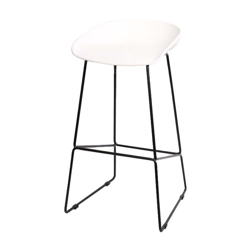 Industrial Indoor Barstool Iron Simple Tall Stool with Plastic Seat