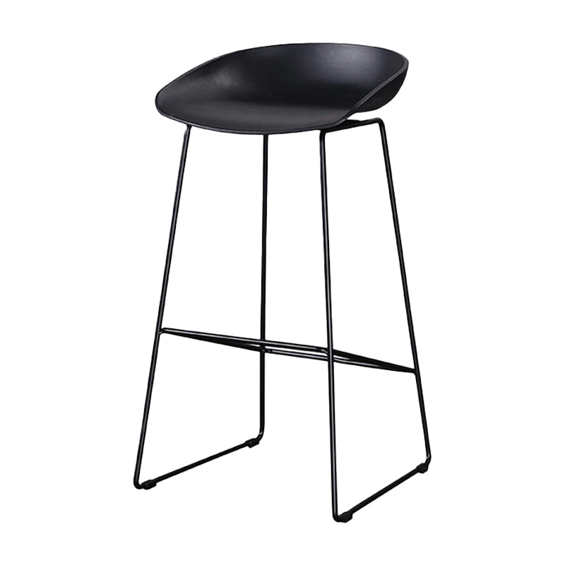 Industrial Indoor Barstool Iron Simple Tall Stool with Plastic Seat