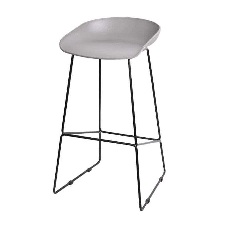 Industrial Indoor Barstool Iron Simple Tall Stool with Plastic Seat