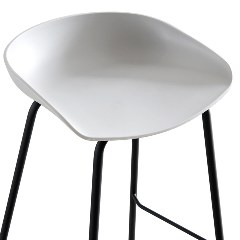 Industrial Indoor Barstool Iron Simple Tall Stool with Plastic Seat