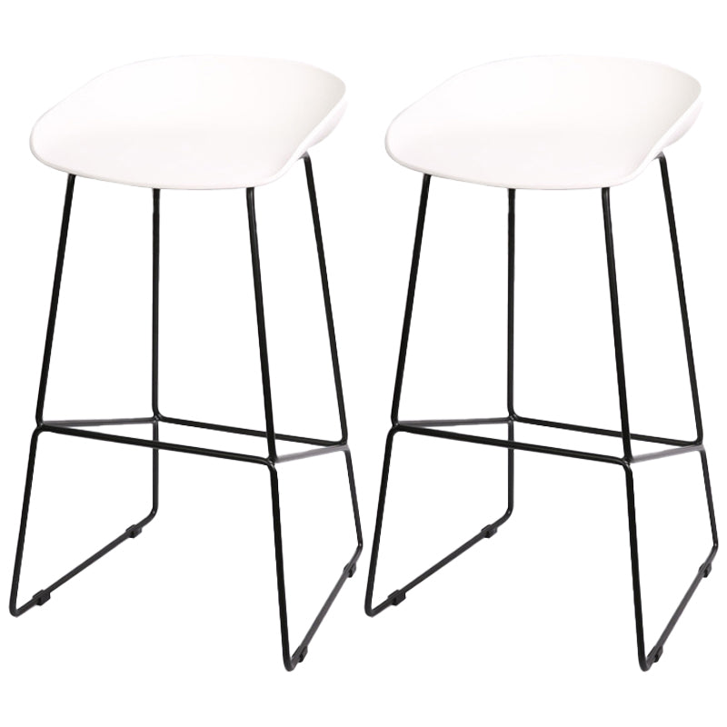 Industrial Indoor Barstool Iron Simple Tall Stool with Plastic Seat