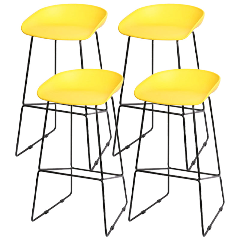 Industrial Indoor Barstool Iron Simple Tall Stool with Plastic Seat