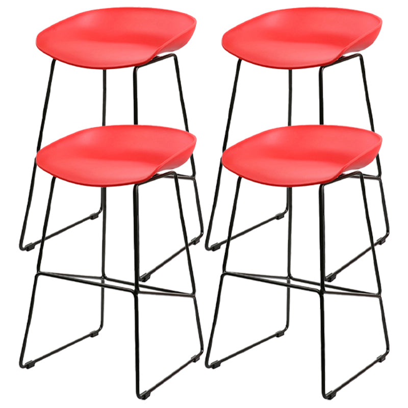 Industrial Indoor Barstool Iron Simple Tall Stool with Plastic Seat