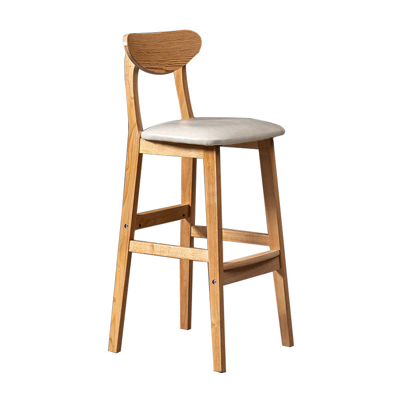 Scandinavian Padded Feet Barstools Restaurant Solid Wood Counter Barstool