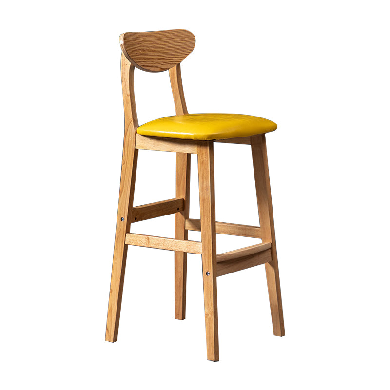 Scandinavian Padded Feet Barstools Restaurant Solid Wood Counter Barstool