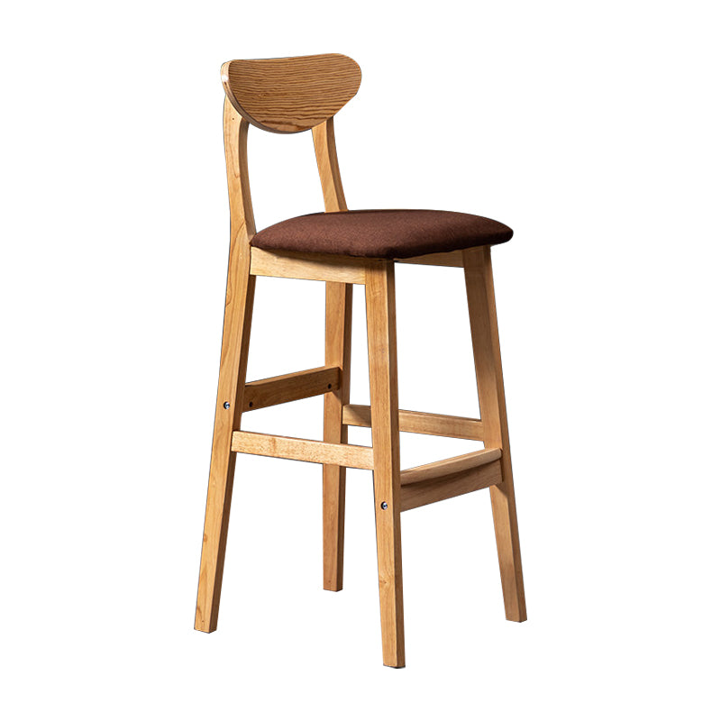 Scandinavian Padded Feet Barstools Restaurant Solid Wood Counter Barstool