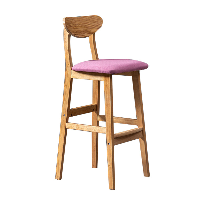 Scandinavian Padded Feet Barstools Restaurant Solid Wood Counter Barstool