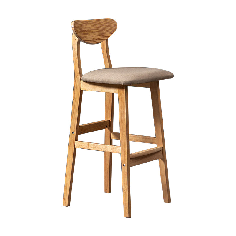 Scandinavian Padded Feet Barstools Restaurant Solid Wood Counter Barstool