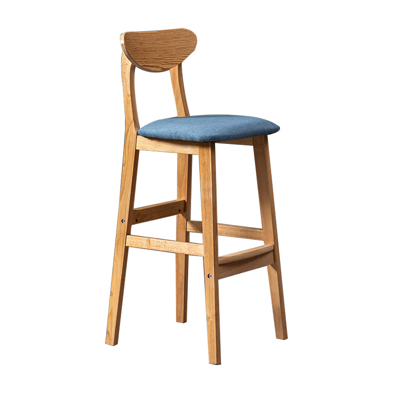 Scandinavian Padded Feet Barstools Restaurant Solid Wood Counter Barstool