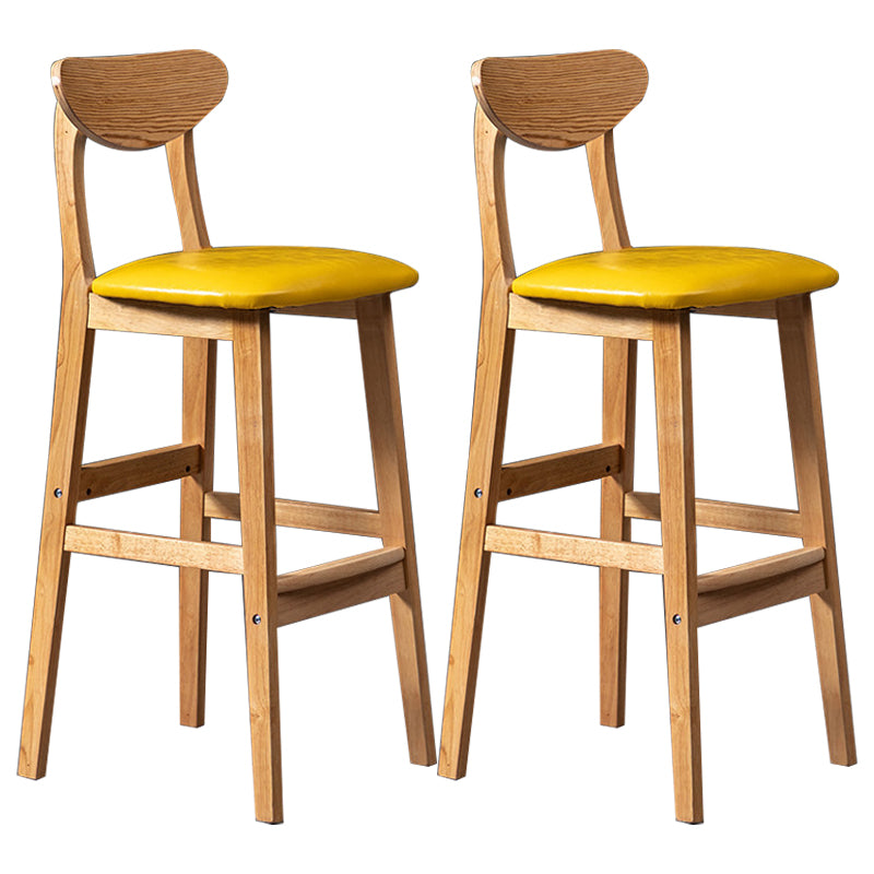 Scandinavian Padded Feet Barstools Restaurant Solid Wood Counter Barstool