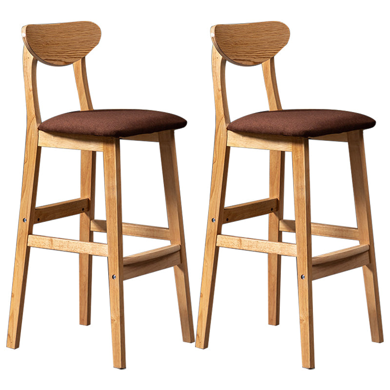 Scandinavian Padded Feet Barstools Restaurant Solid Wood Counter Barstool