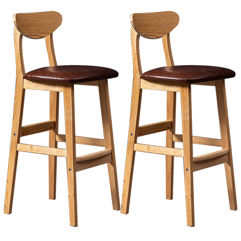 Scandinavian Padded Feet Barstools Restaurant Solid Wood Counter Barstool