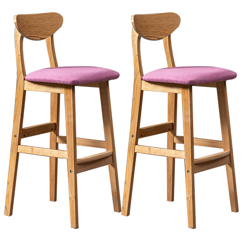 Scandinavian Padded Feet Barstools Restaurant Solid Wood Counter Barstool