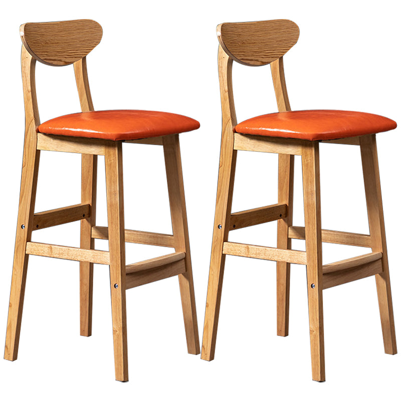 Scandinavian Padded Feet Barstools Restaurant Solid Wood Counter Barstool