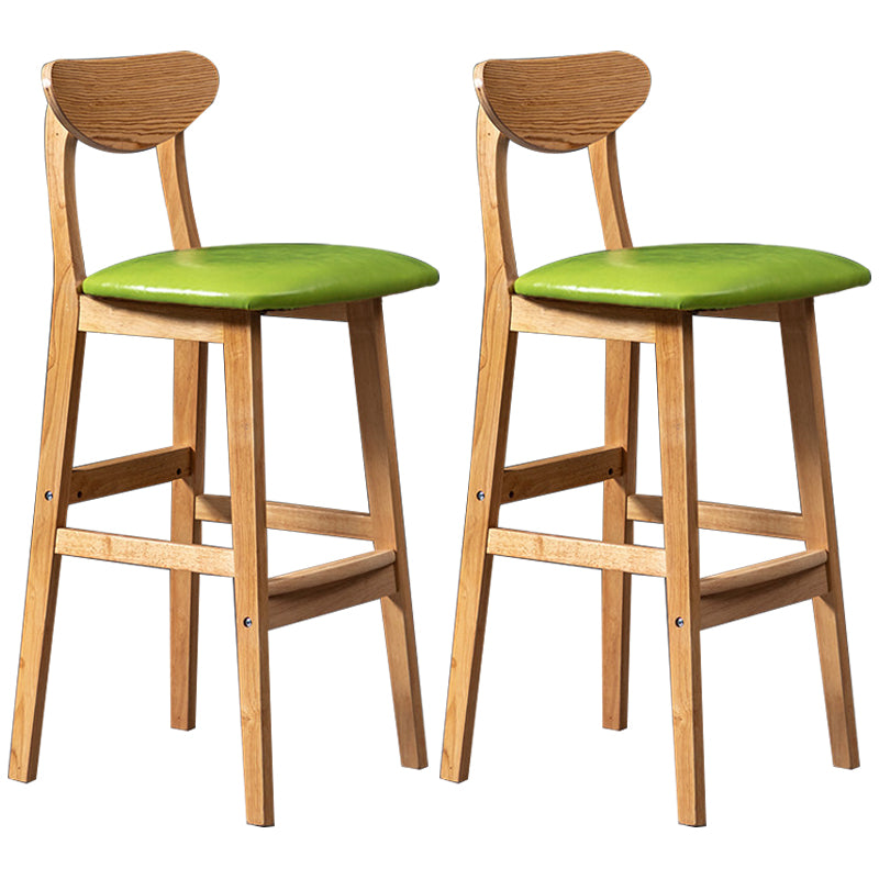 Scandinavian Padded Feet Barstools Restaurant Solid Wood Counter Barstool