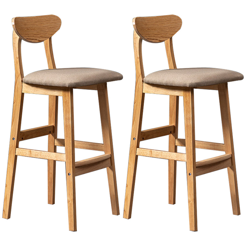 Scandinavian Padded Feet Barstools Restaurant Solid Wood Counter Barstool