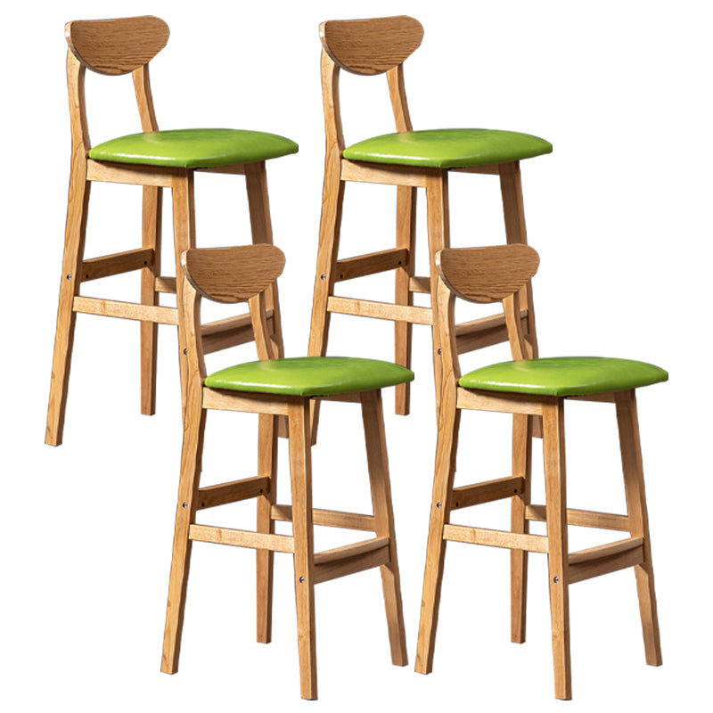 Scandinavian Padded Feet Barstools Restaurant Solid Wood Counter Barstool