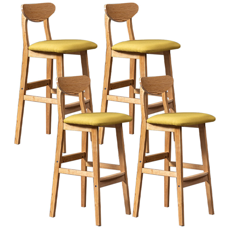 Scandinavian Padded Feet Barstools Restaurant Solid Wood Counter Barstool