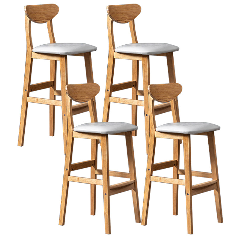 Scandinavian Padded Feet Barstools Restaurant Solid Wood Counter Barstool