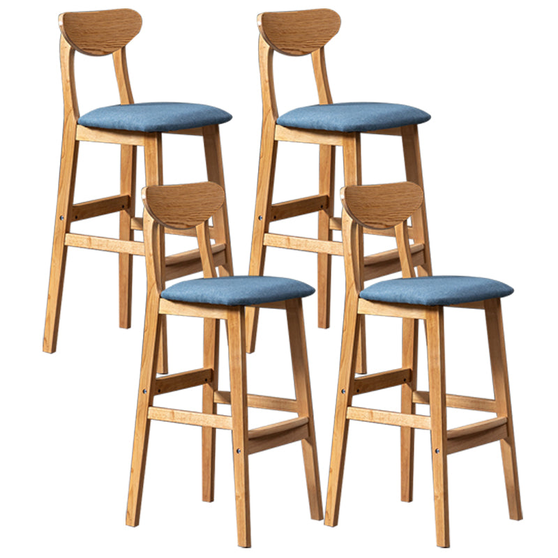 Scandinavian Padded Feet Barstools Restaurant Solid Wood Counter Barstool