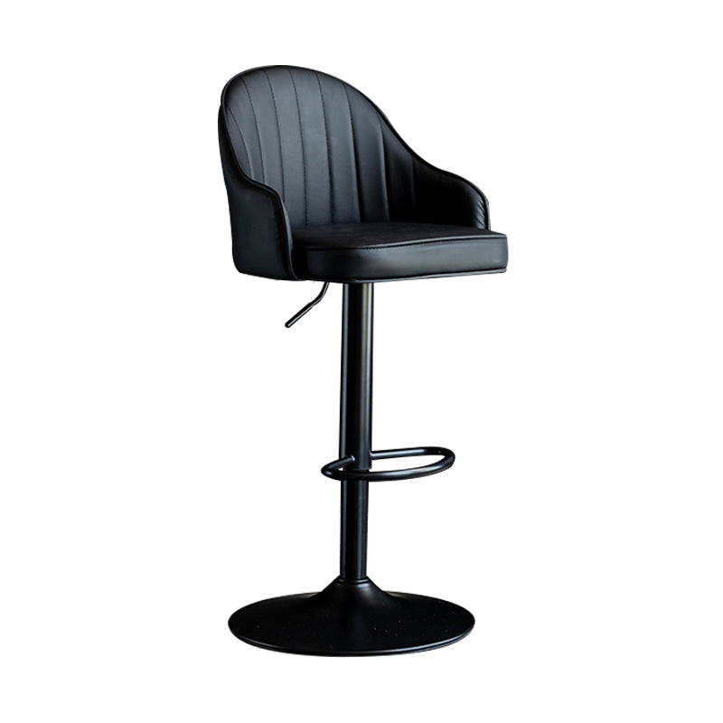 Indoor Modern Leather Barstool Rotating Lifting Bar Stool with Armrests