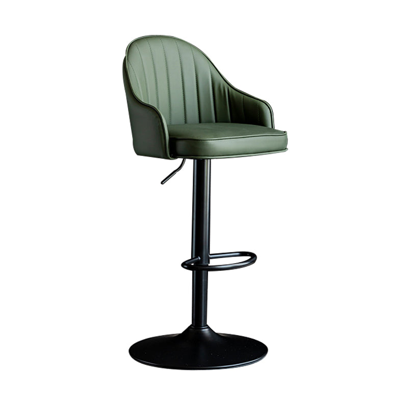 Indoor Modern Leather Barstool Rotating Lifting Bar Stool with Armrests
