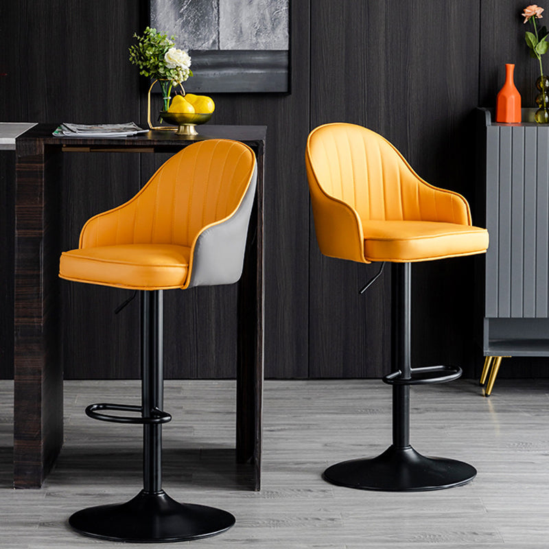 Indoor Modern Leather Barstool Rotating Lifting Bar Stool with Armrests