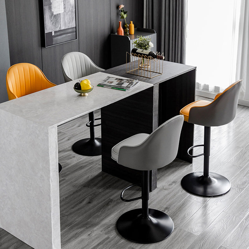 Indoor Modern Leather Barstool Rotating Lifting Bar Stool with Armrests