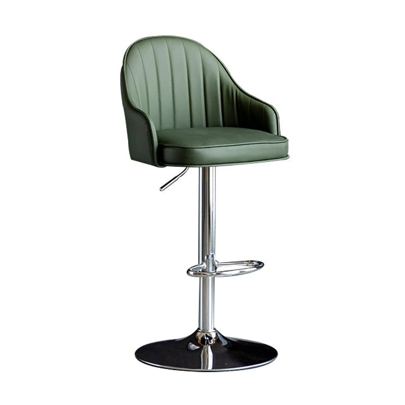 Indoor Modern Leather Barstool Rotating Lifting Bar Stool with Armrests