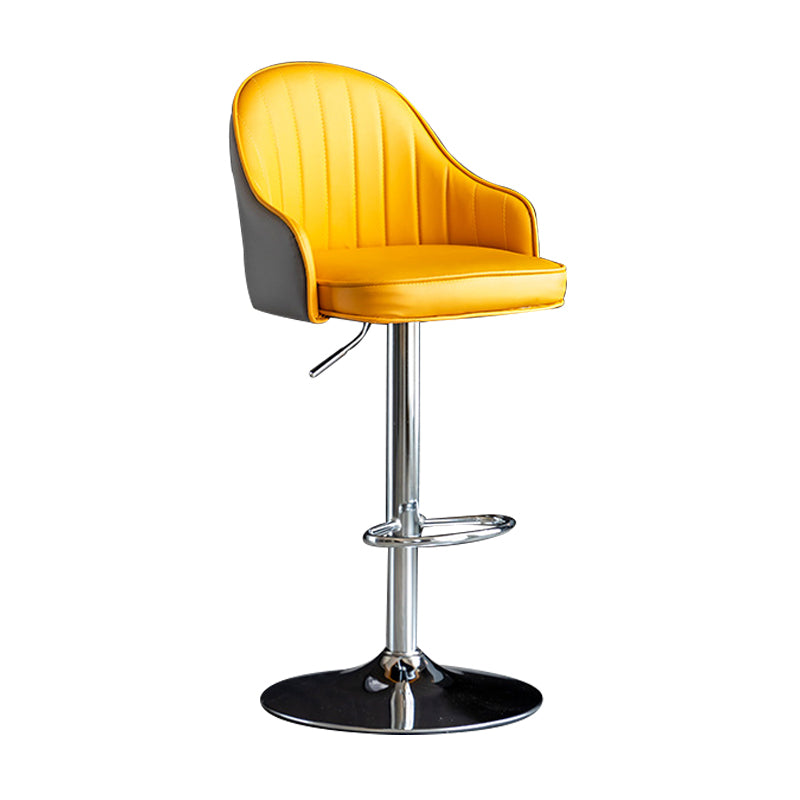 Indoor Modern Leather Barstool Rotating Lifting Bar Stool with Armrests