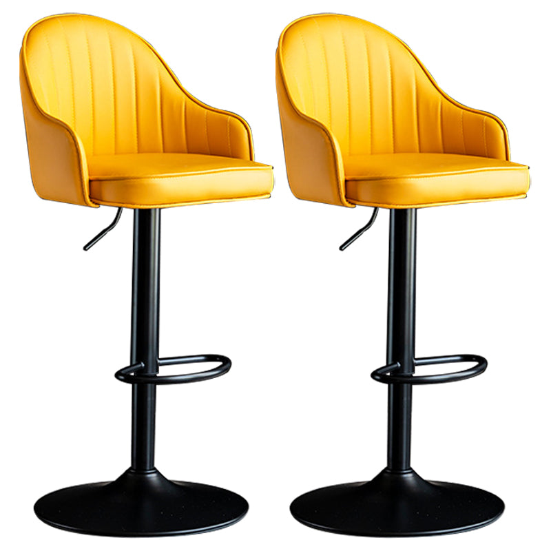 Indoor Modern Leather Barstool Rotating Lifting Bar Stool with Armrests